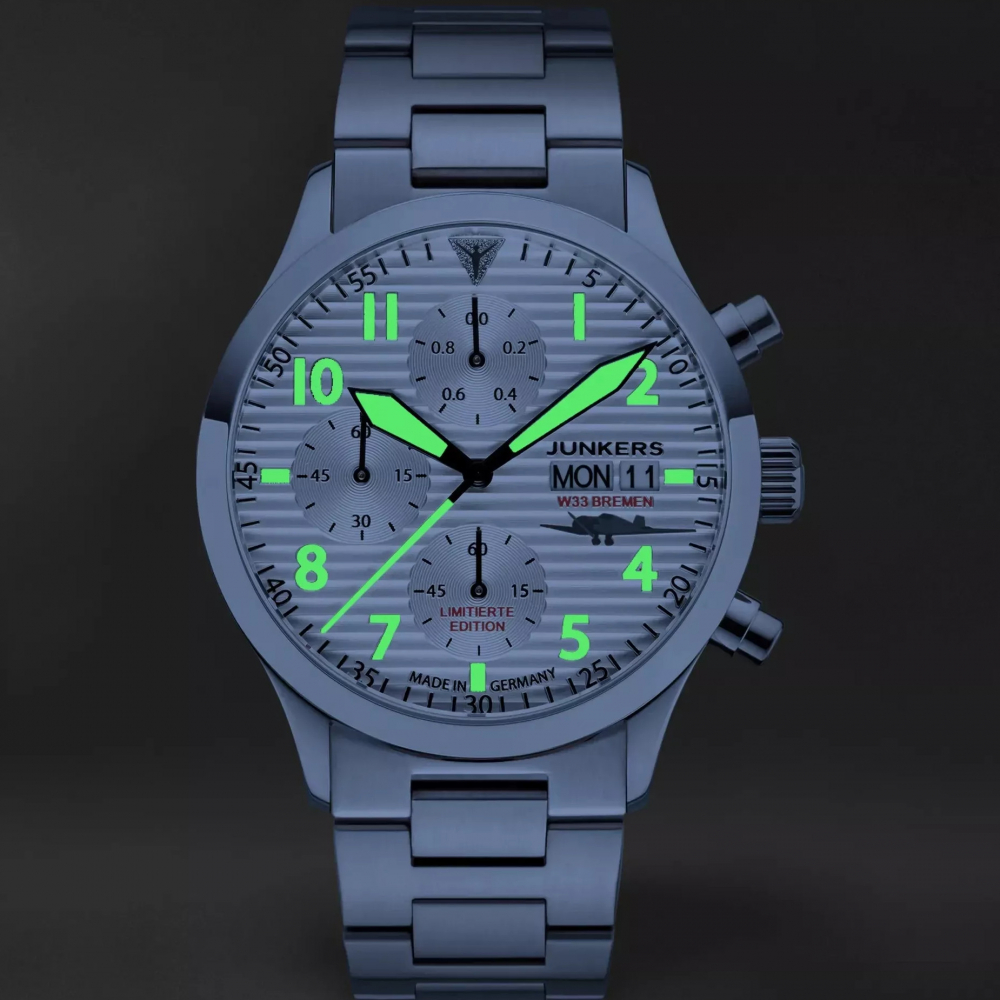 JUNKERS W33 Bremen Chrono Day-Date 9.14.02.03.M Limitierte Sonderedition Armbanduhr