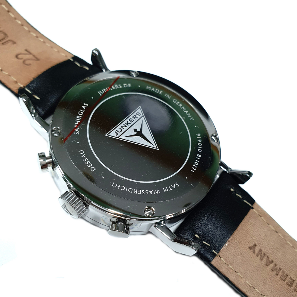 Junkers Herren Armbanduhr Dessau 9.19.01.02 Chronograph Lederband, Saphirglas