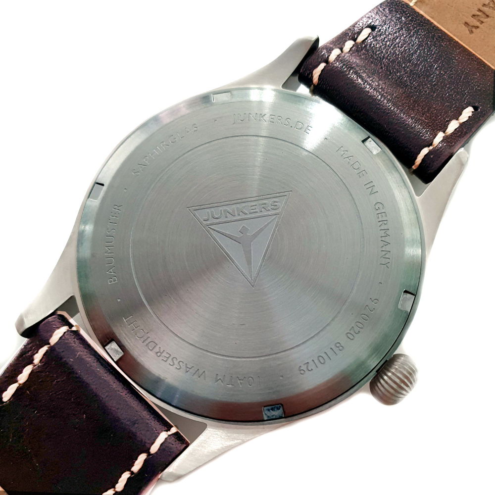 Junkers Herren Armbanduhr Baumuster 9.20.02.01 Fliegeruhr Beobachteruhr, Saphirglas