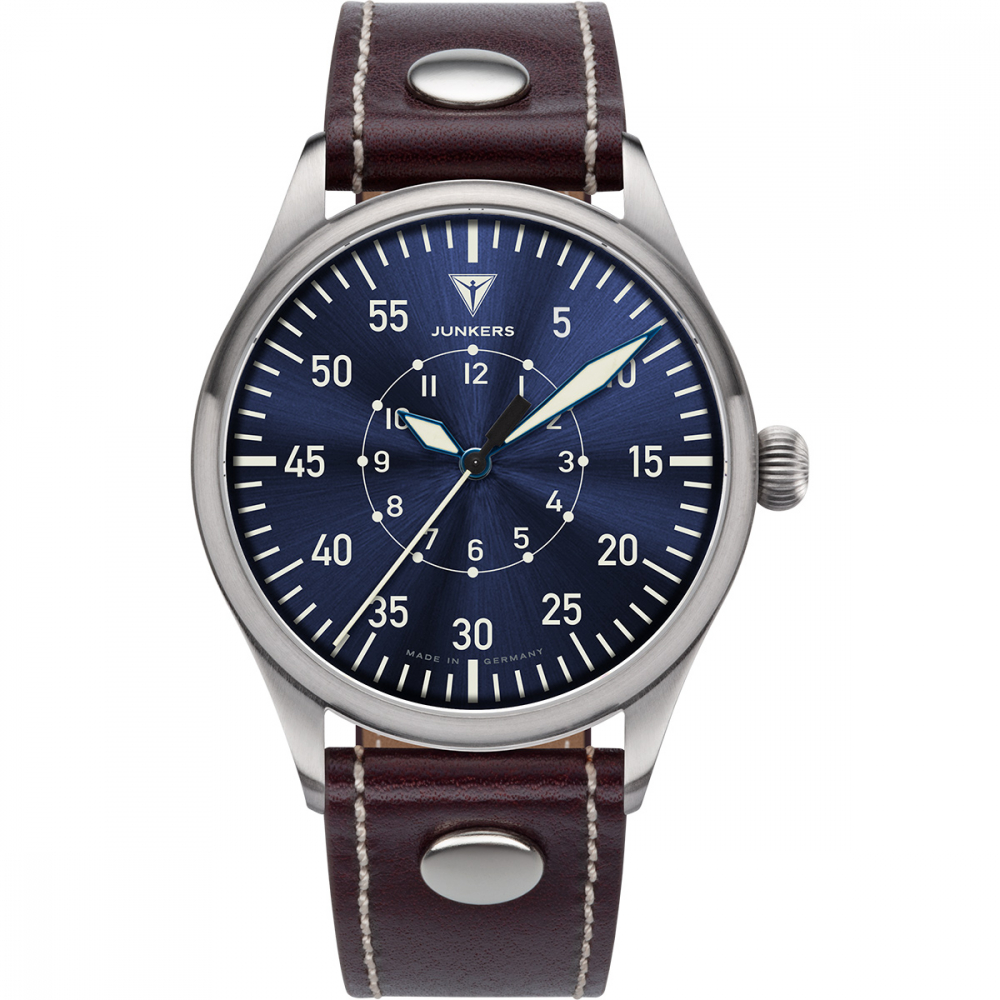 Junkers Herren Armbanduhr Baumuster 9.20.02.01 Fliegeruhr Beobachteruhr, Saphirglas