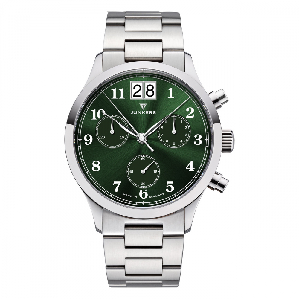 Junkers Tante JU Armbanduhr 9.23.01.06.M Chrono Großdatum Ronda-Werk Saphirglas