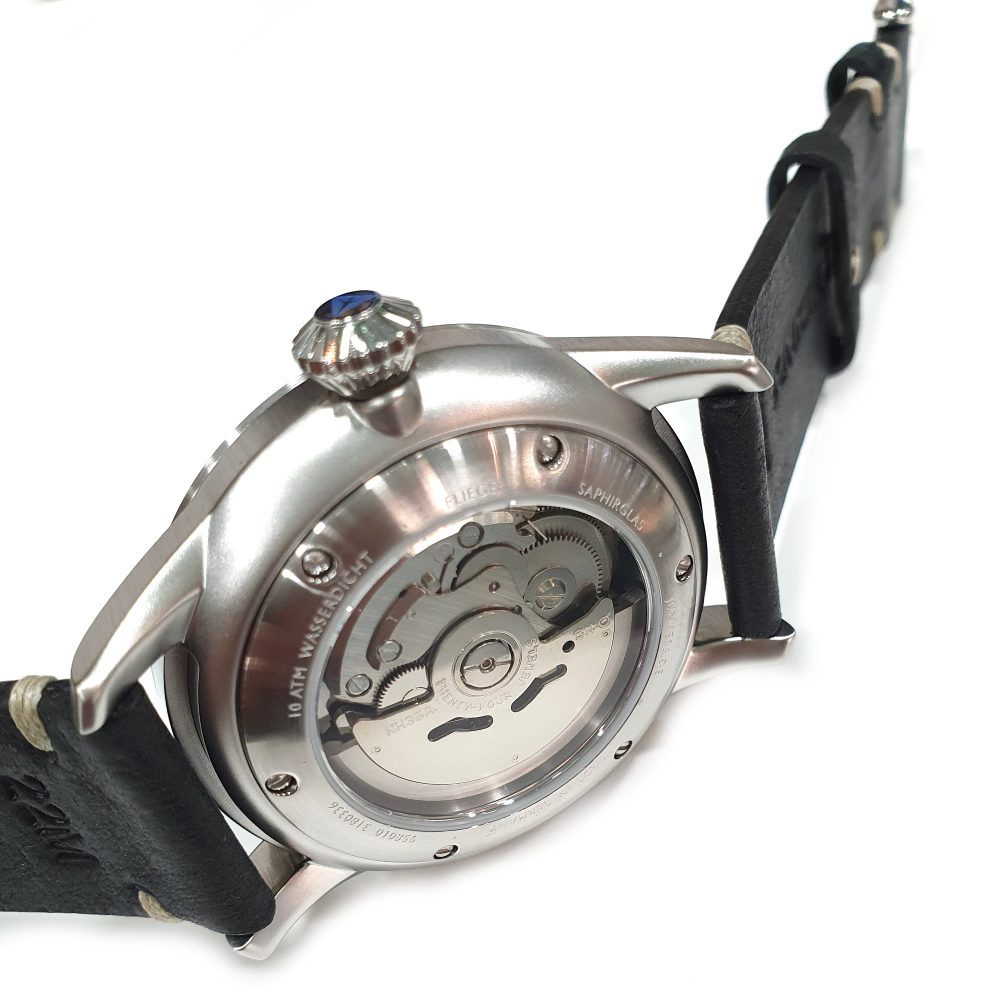 Junkers Herren Armbanduhr 9.58.01.02 Flieger Automatik 42mm Leder, Saphirglas