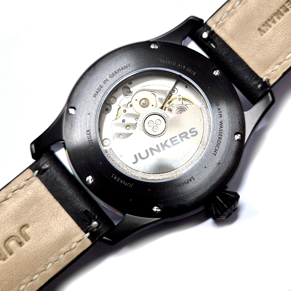 Junkers Flieger Gangreserve Herren Armbanduhr 9.65.01.02 Saphirglas 42mm