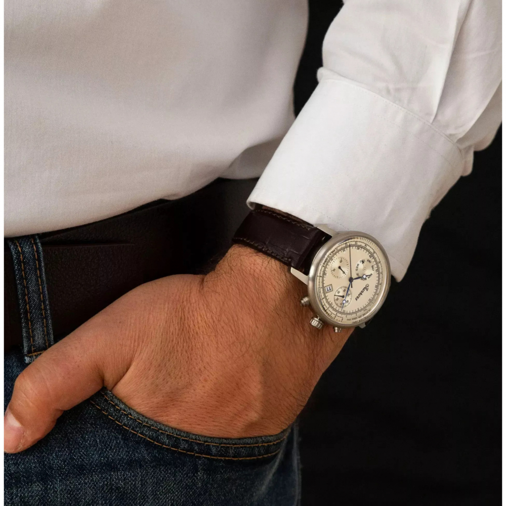 Junkers Herren Armbanduhr Graf zu Castell 9.69.01.05 Saphirglas, Lederband