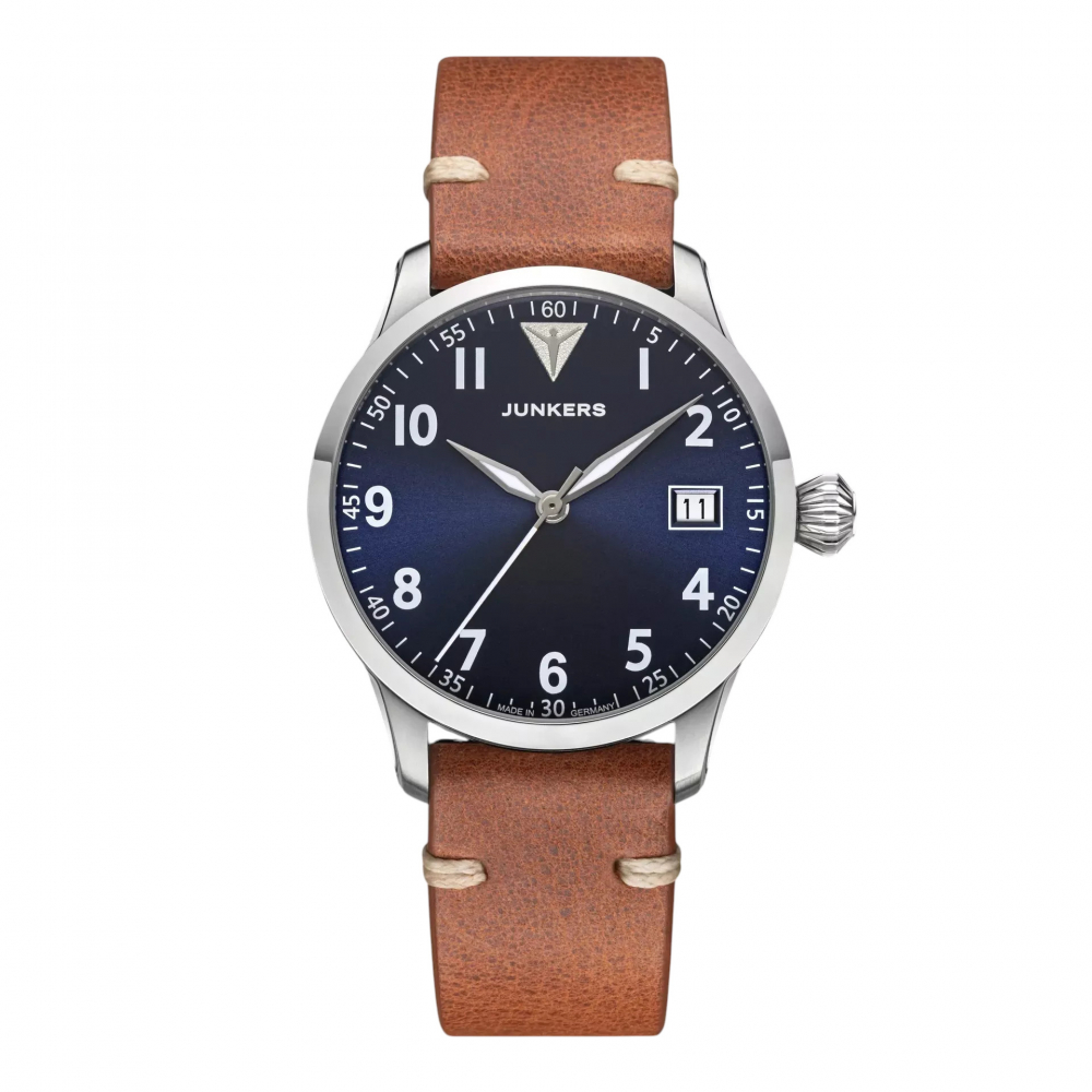 Junkers Flieger 36 Damen Armbanduhr 9.70.01.01 Saphirglas, Ronda-Werk, Blau