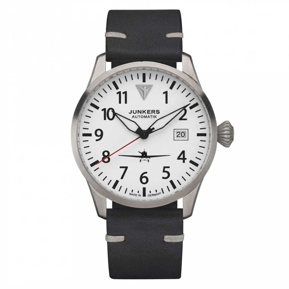Junkers Flieger Automatik Armbanduhr 958.01.06 Saphirglas Flieger-Lederband
