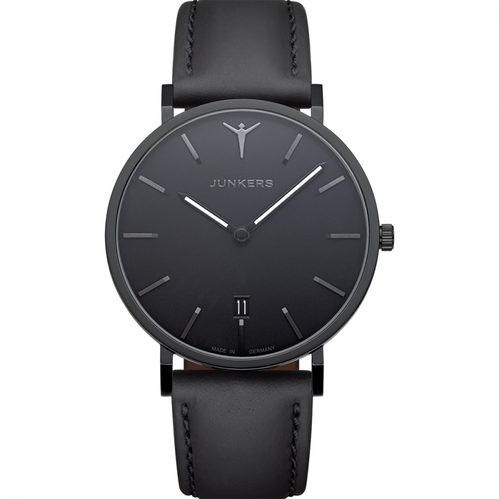 Junkers Dessau 9.73.01.02 Herren Armbanduhr Saphirglas Lederband 40mm