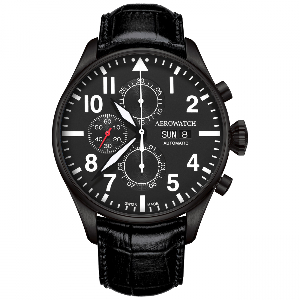 AEROWATCH A 61989 NO09 Armbanduhr Chrono Flieger Automatik Day-Date