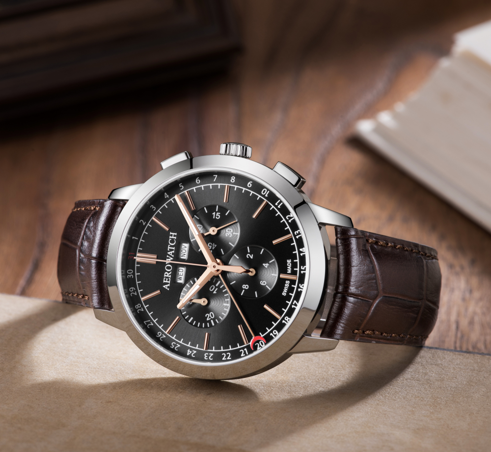 AEROWATCH Armbanduhr A 89992 AA03 Chronograph, Monat, Tag, Saphirglas