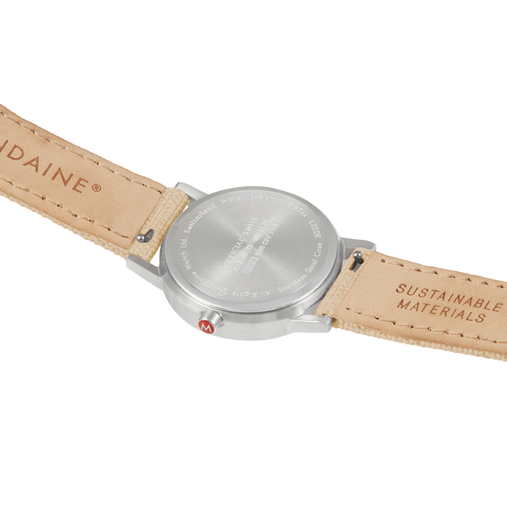 MONDAINE Damen Armbanduhr Classic 30mm, Beige Textiluhr, A658.30323.17SBK