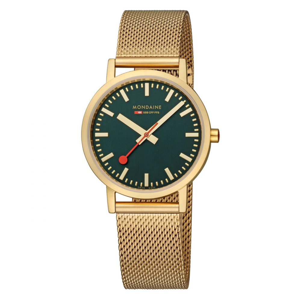 MONDAINE Armbanduhr Classic A660.30314.60SBM, 36mm, Goldfarben, Milanaise