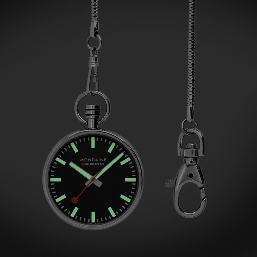 MONDAINE schweizer Taschenuhr A660.30316.20SBB pocket watch mit Kette