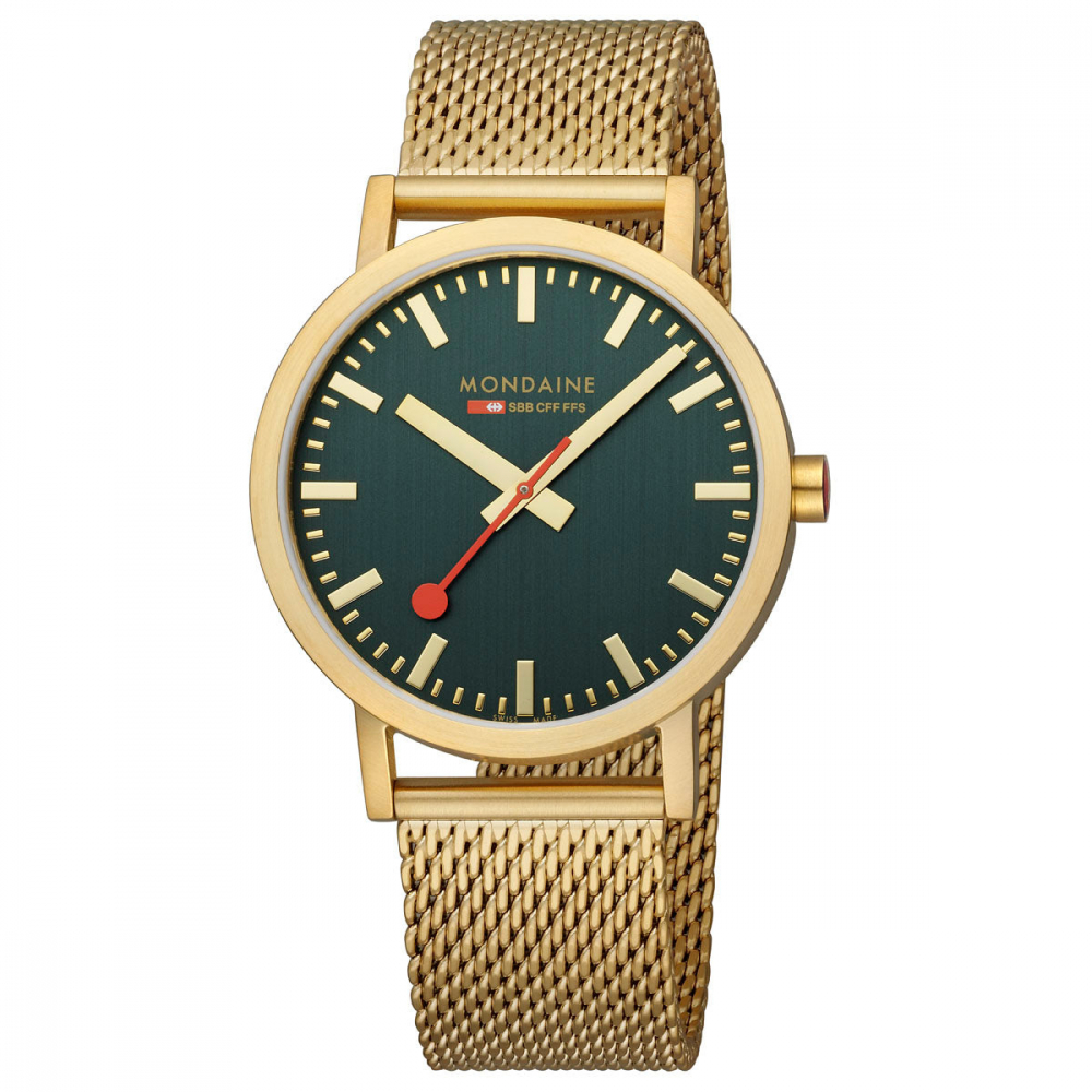 MONDAINE Armbanduhr Classic A660.30360.60SBM, 40mm, Goldfarben, Milanaise