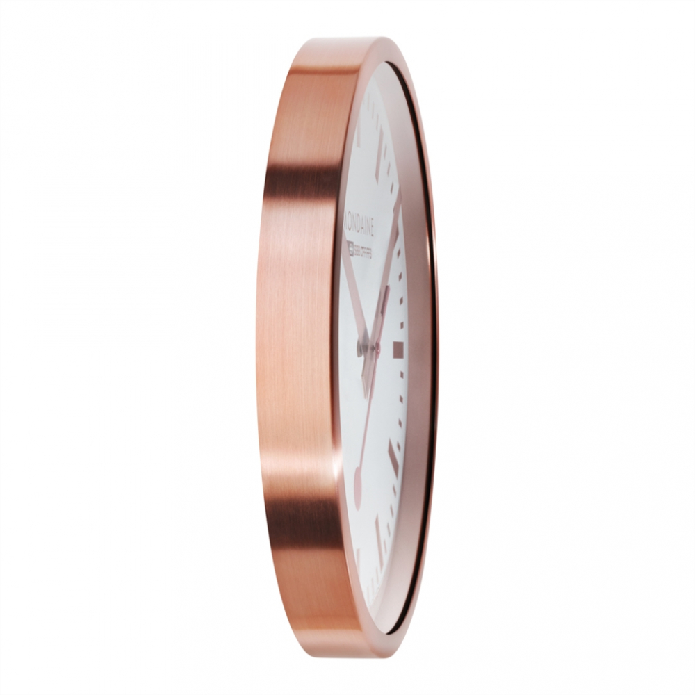 MONDAINE A990.CLOCK.18SBK Wanduhr Kupferfarben, Durchmesser 25cm