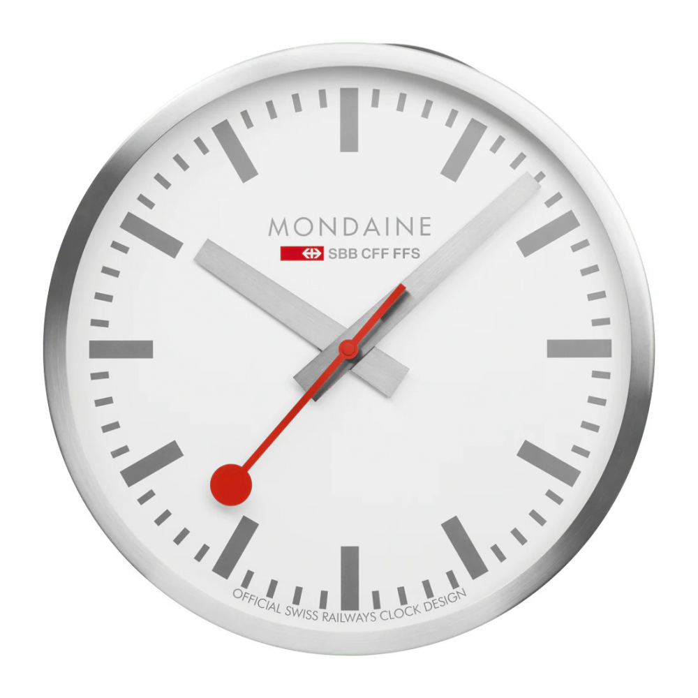 MONDAINE Wanduhr Wall Clock Bahnhofsuhr A995.CLOCK.17SBV XL- 40cm, ohne ticken