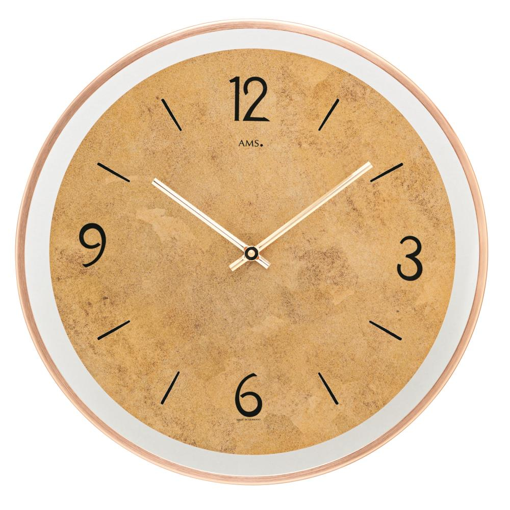 AMS 01-9627 Wanduhr modern Goldfarben, 40cm