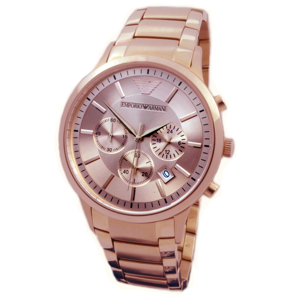 ARMANI Chrono Herren Armbanduhr AR2452 roségoldfarben