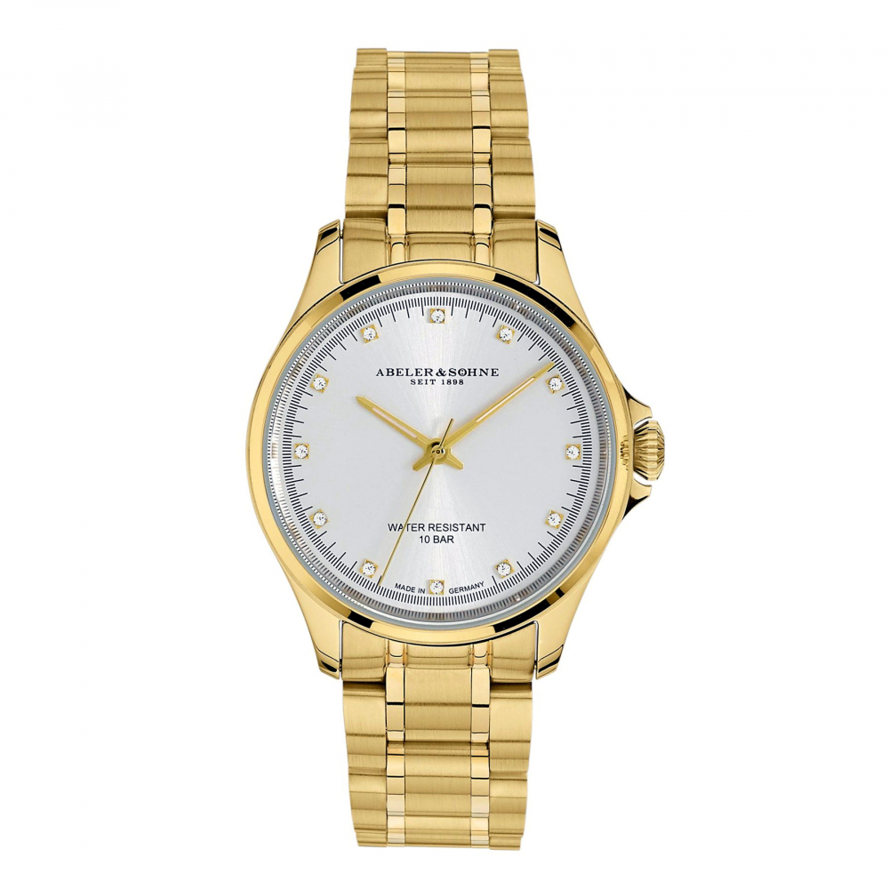 ABELER & SÖHNE AS206 Damen Armbanduhr Goldfarben Saphirglas 10ATM