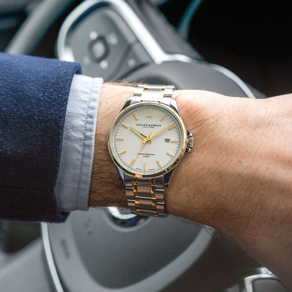 ABELER & SÖHNE AS2061 Herren Armbanduhr Saphirglas 10ATM, bicolor