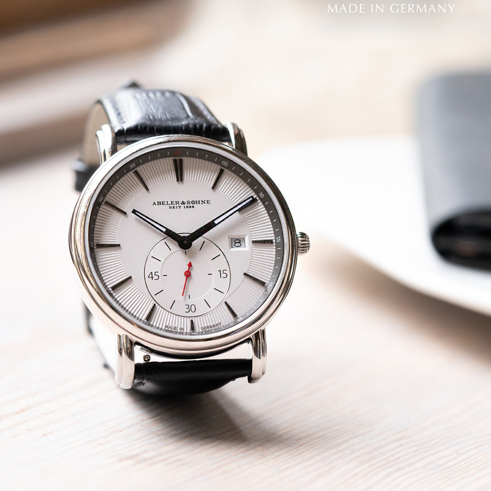 ABELER & SÖHNE AS3113 Herren Armbanduhr kleine Sekunden, Saphirglas Ronda Werk