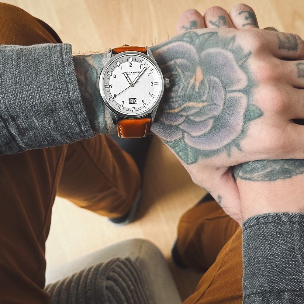 ABELER & SÖHNE AS3135 Herren Armbanduhr Saphirglas Ronda-Werk, Großdatum