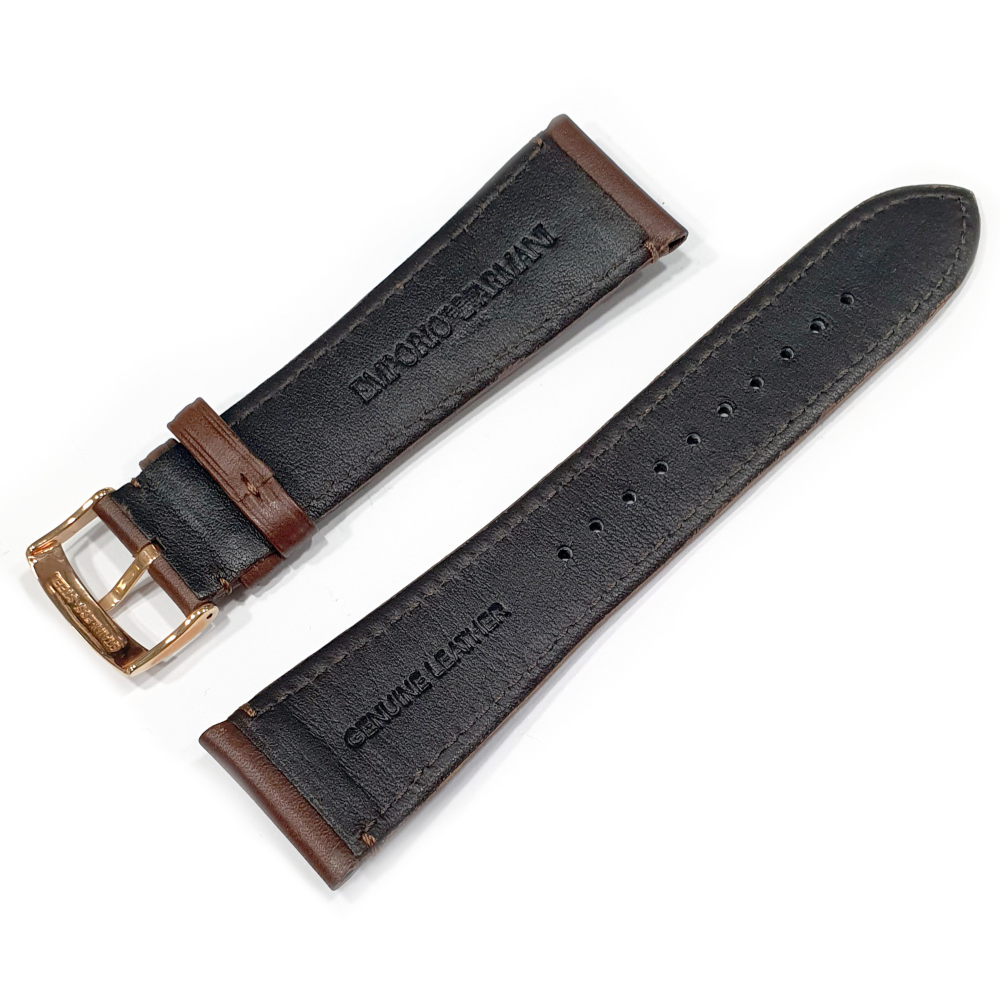 ARMANI 25mm Ersatzband, Wechselband Leder, braun, Uhrenband