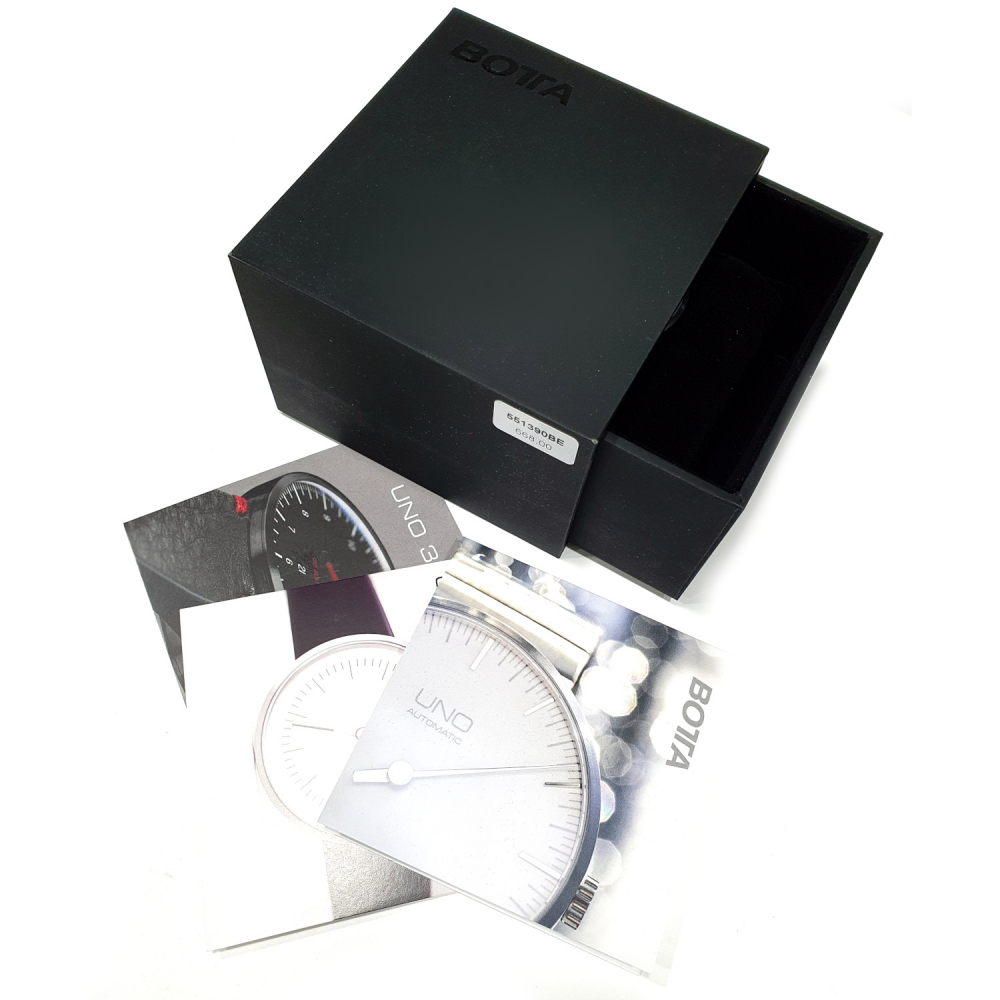 Botta 551190 UNO Quarz Jubiläumsuhr Titan Einzeigeruhr, 40mm Armbanduhr, Lederband