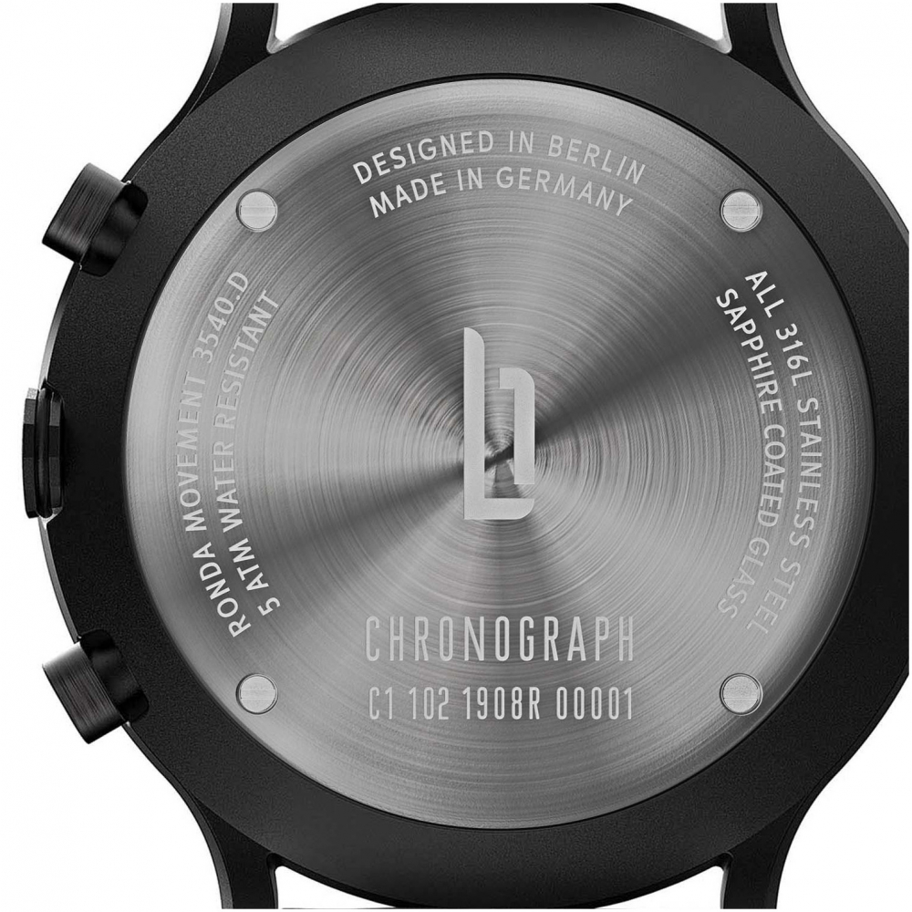 Lilienthal Berlin C01-102-B023C Chronograph Mesh Edition all black 42,5mm