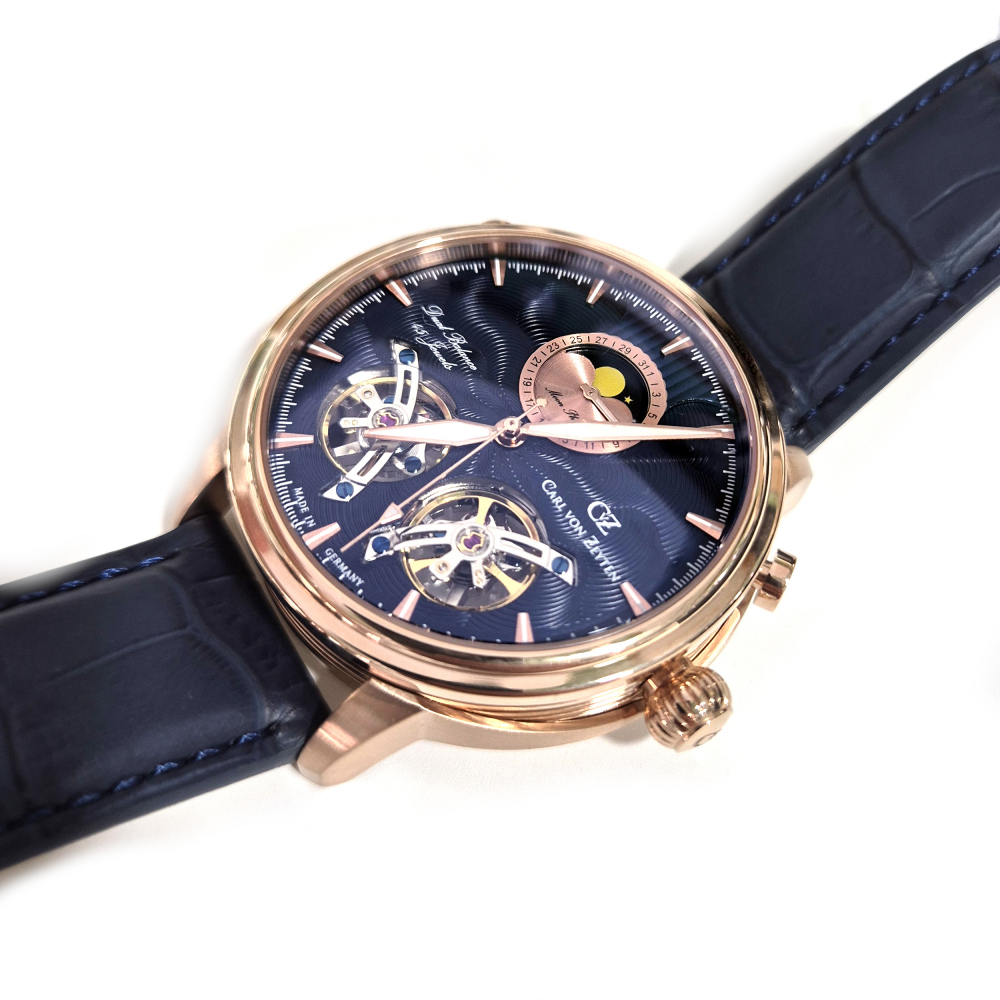 Carl von Zeyten Armbanduhr Automatik Durbach CVZ0060GBLS Saphirglas, Mondphase