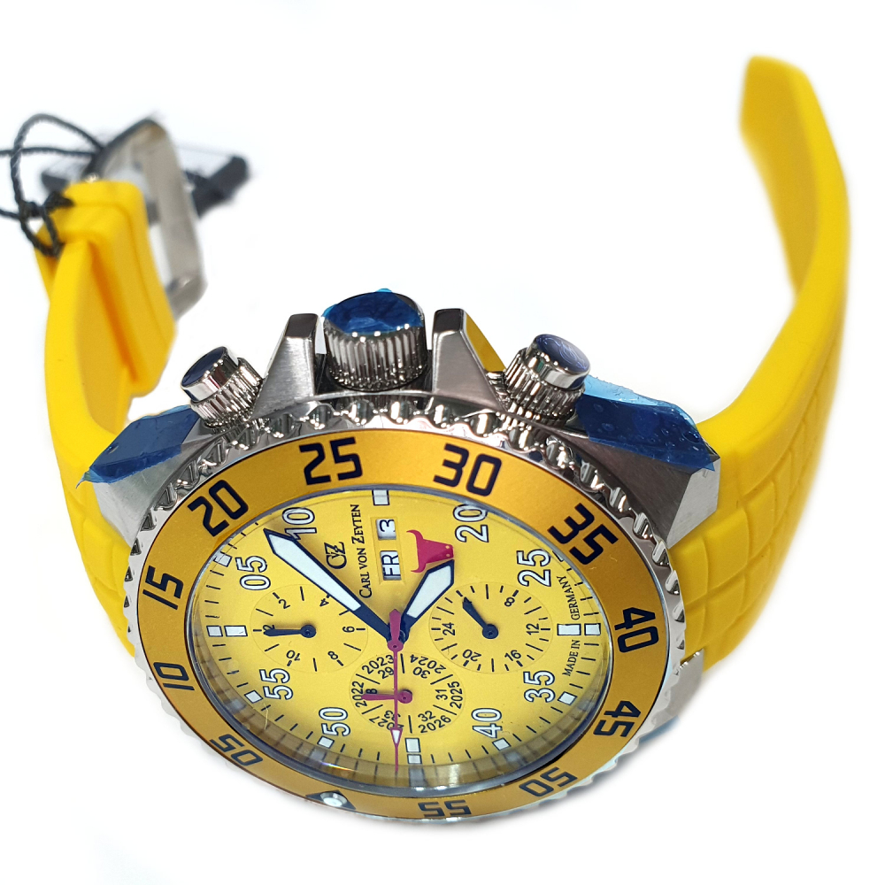 Carl von Zeyten CVZ0067YLS Belchen Herren Armbanduhr Automatik Gelb Saphirglas Vollkalender