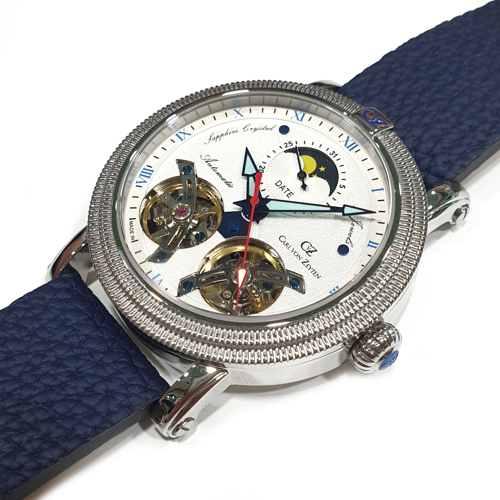 Carl von Zeyten Armbanduhr Automatik Schauinsland CVZ0085WHS Saphirglas Mondphase