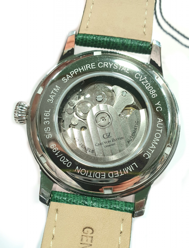 Carl von Zeyten CVZ0086GRS Herren Armbanduhr Automatik Schönmünzach Dual Time