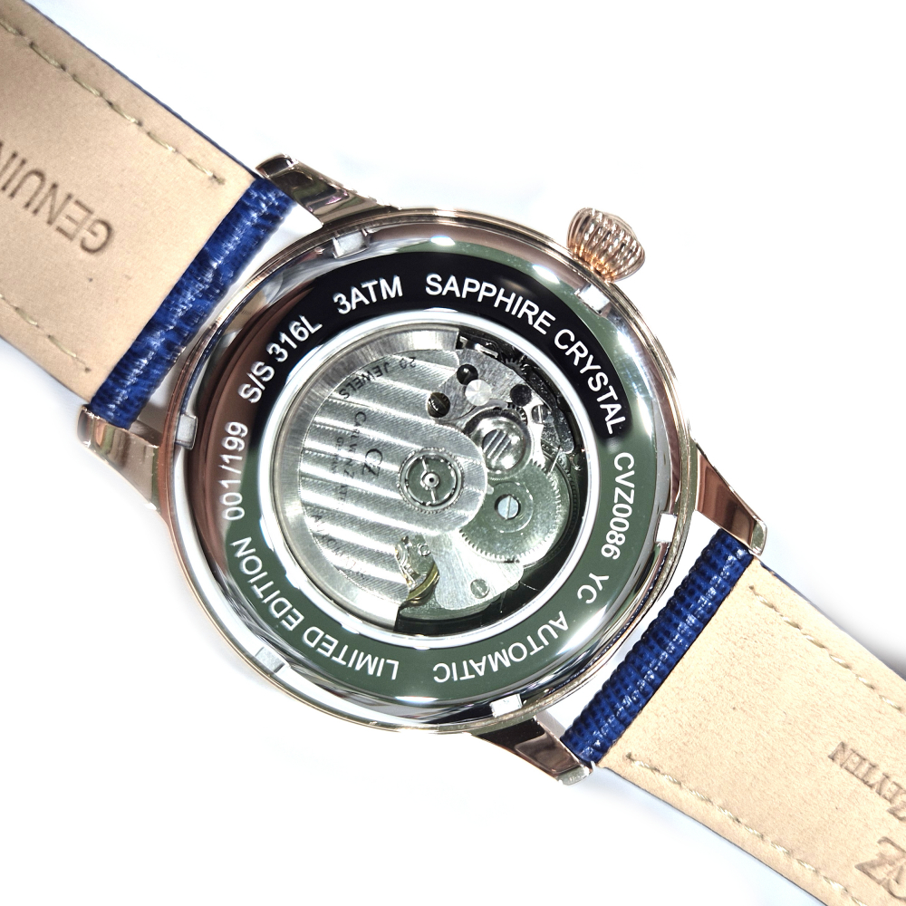 Carl von Zeyten CVZ0086RBLSHerren Armbanduhr Automatik Schönmünzach Dual Time