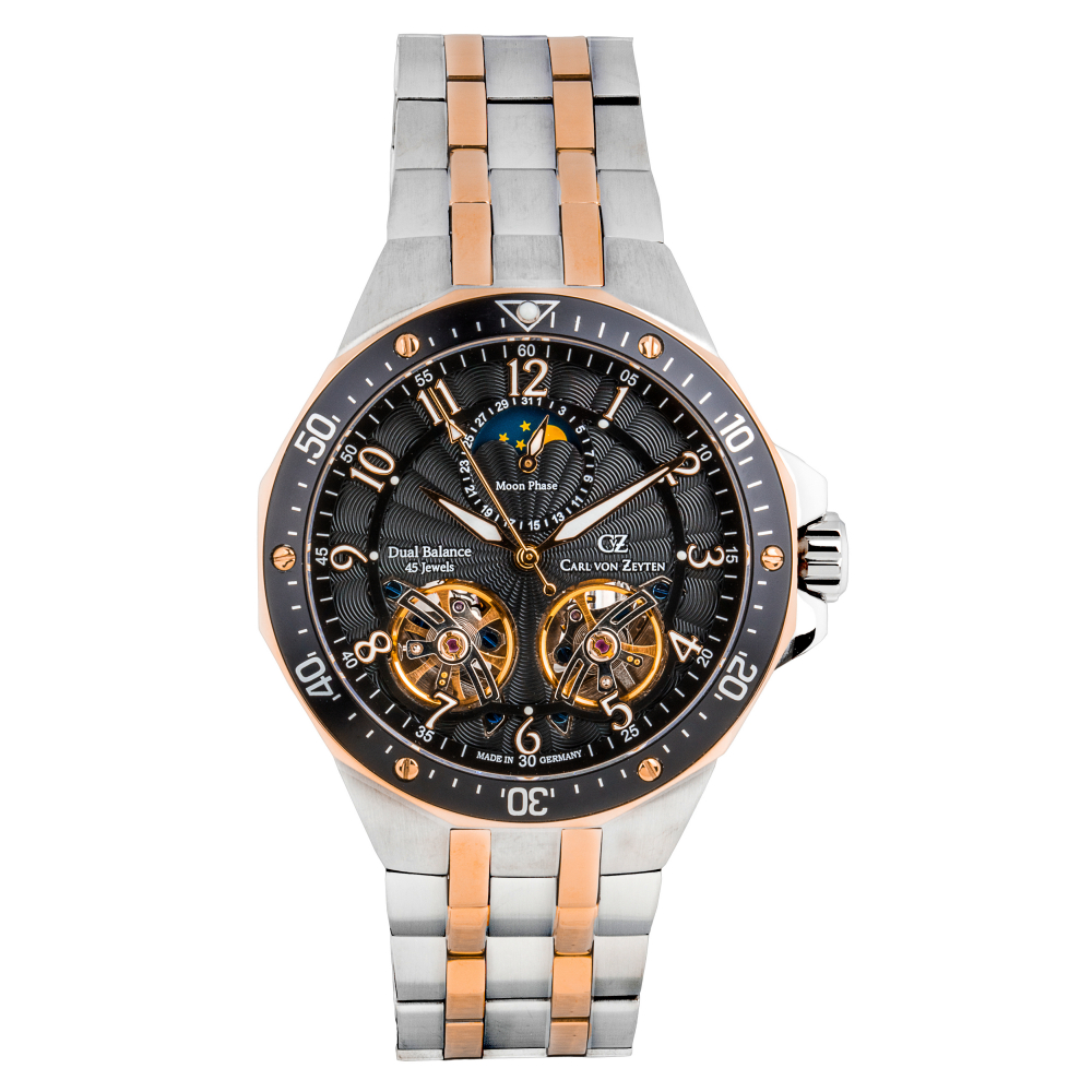 Carl von Zeyten CVZ0093RBKM Automatik Kirchzarten Armbanduhr Saphirglas, Mondphase