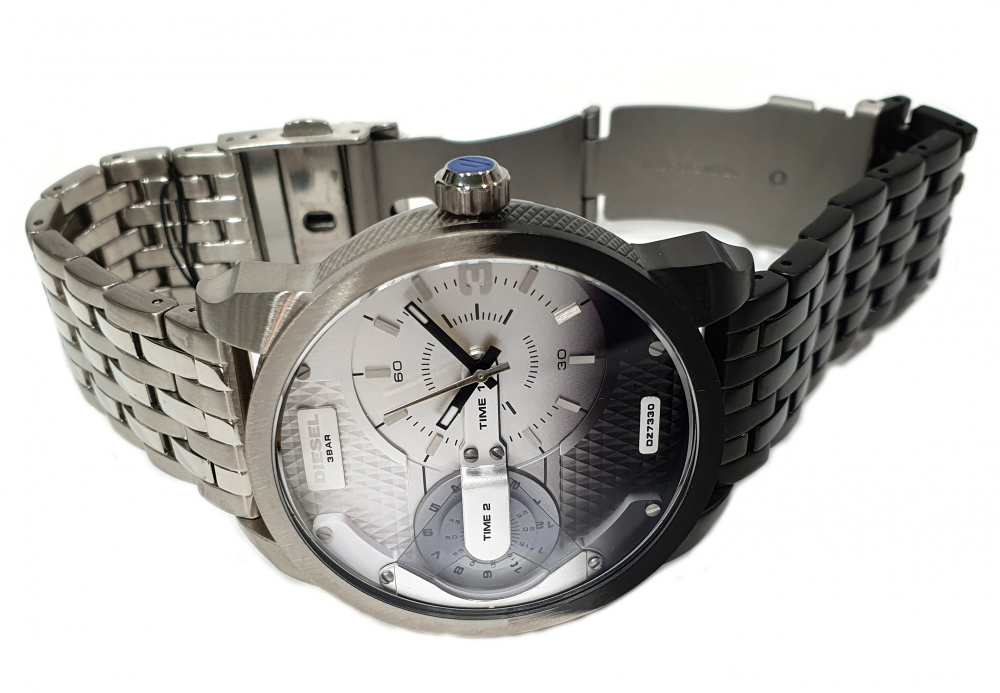 DIESEL Herren Armbanduhr dual-Time DZ7330 schwarz-silberfarben