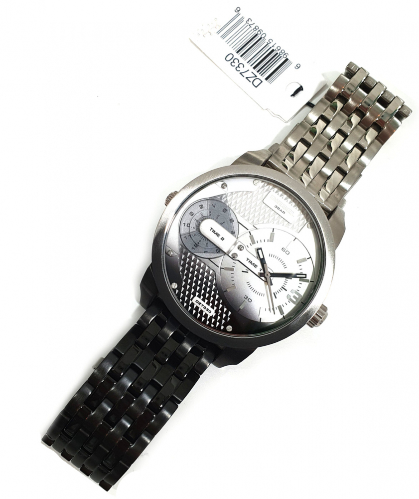 DIESEL Herren Armbanduhr dual-Time DZ7330 schwarz-silberfarben