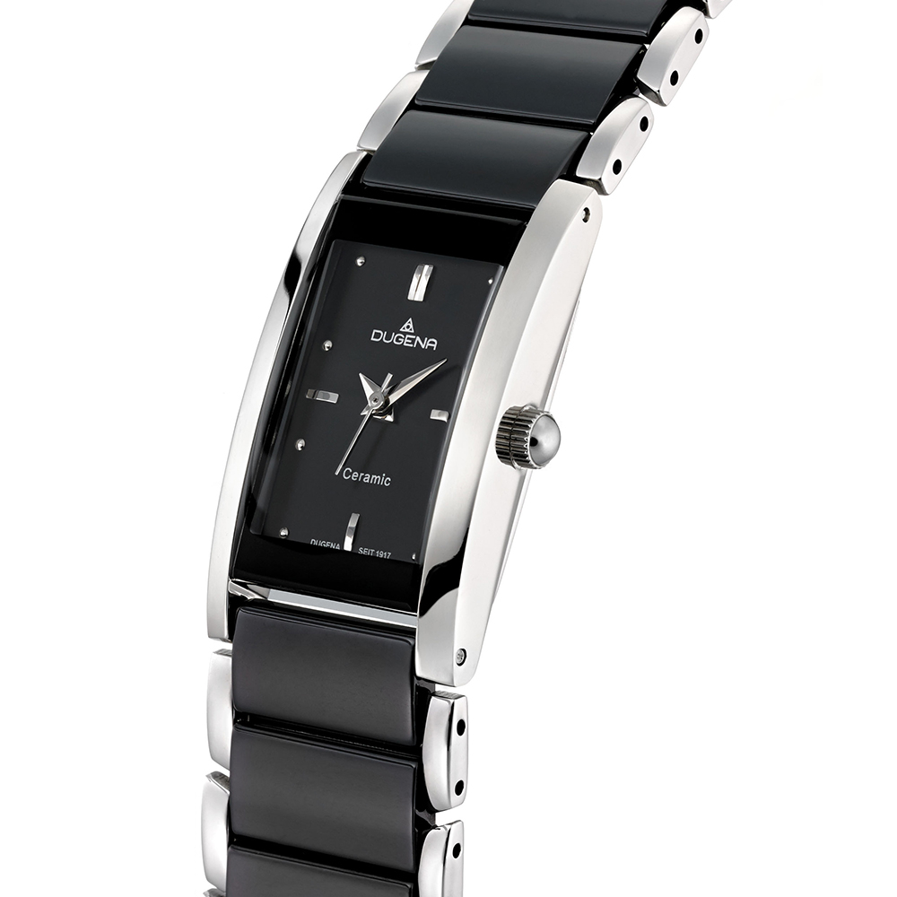 DUGENA Damen Armbanduhr Ceramic - Edelstahl 4460507