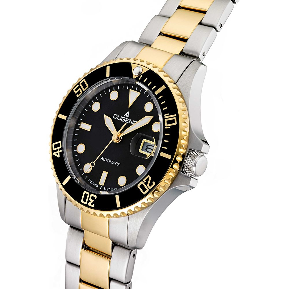Dugena 4460776 Diver Herren Armbanduhr automatik bicolor, 10ATM