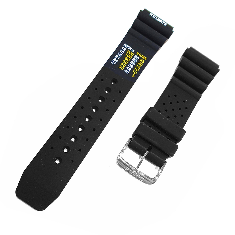 Dugena Ersatzband Uhrenband Taucher Kautschuk schwarz Stegbreite 22mm