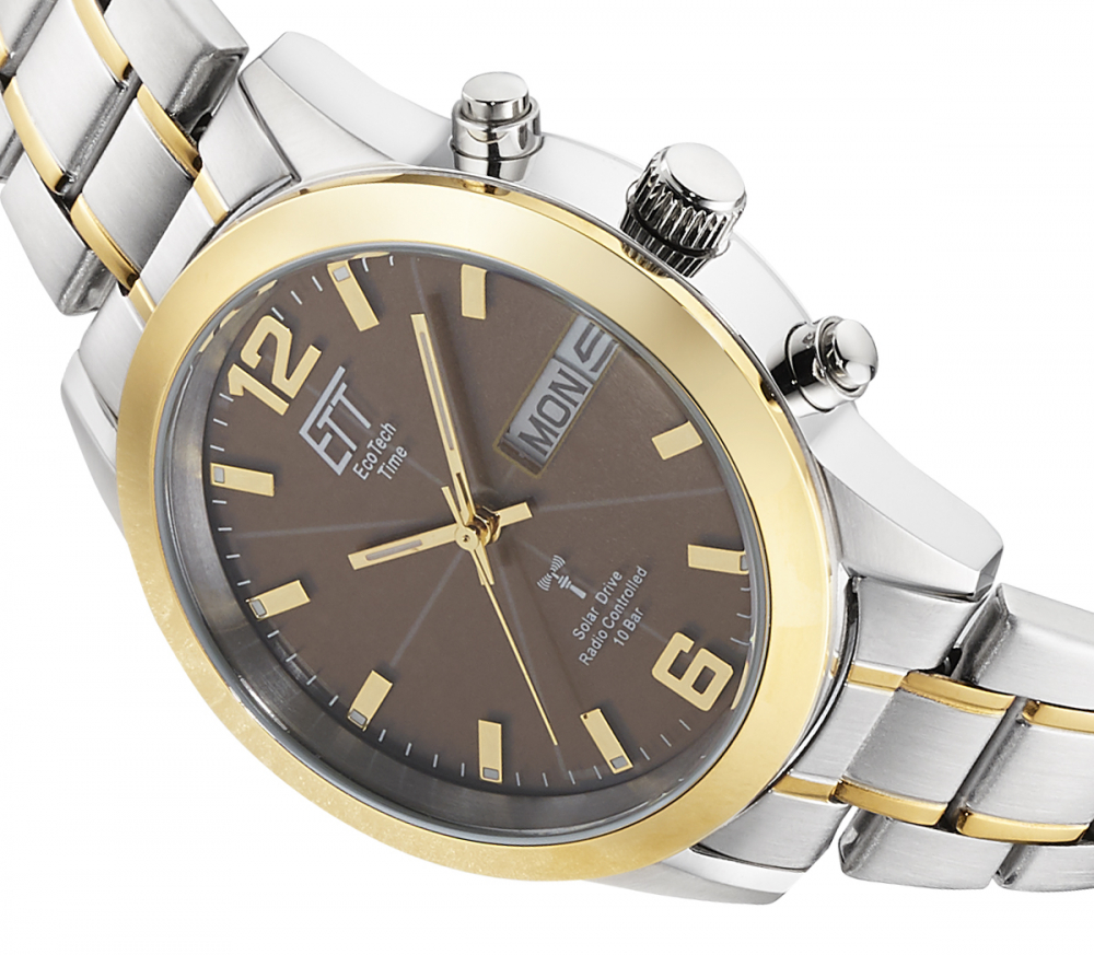 ETT Eco Tech Time Funk-Solar - Herren Gobi Edelstahl EGS-11424-25M bicolor
