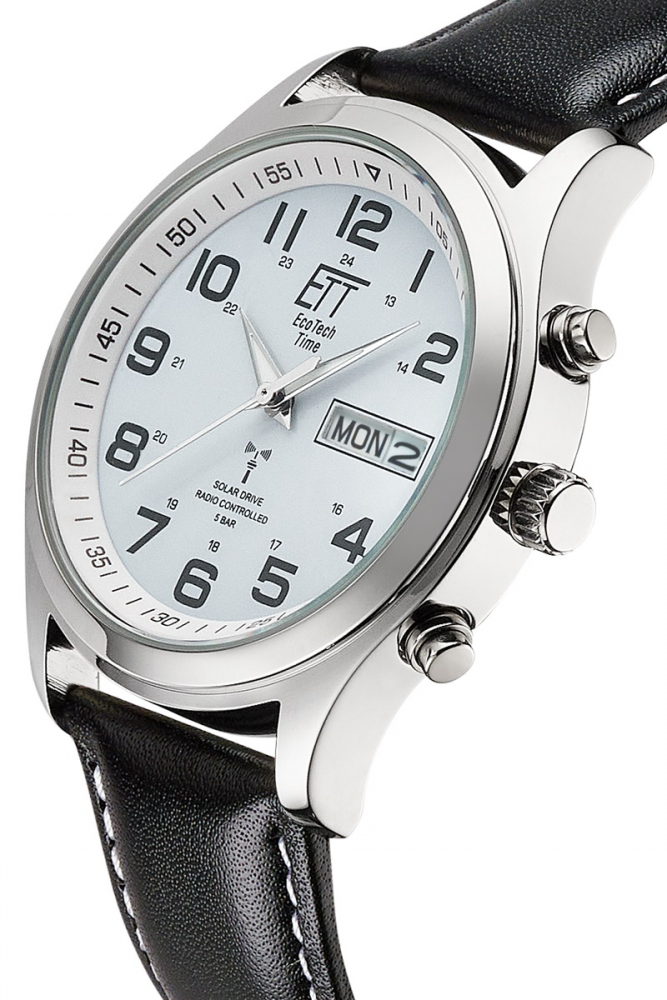 B-Ware - ETT Eco Tech Time Funk-Solar - Herren Gobi EGS-11436-12L Lederband, Day-Date