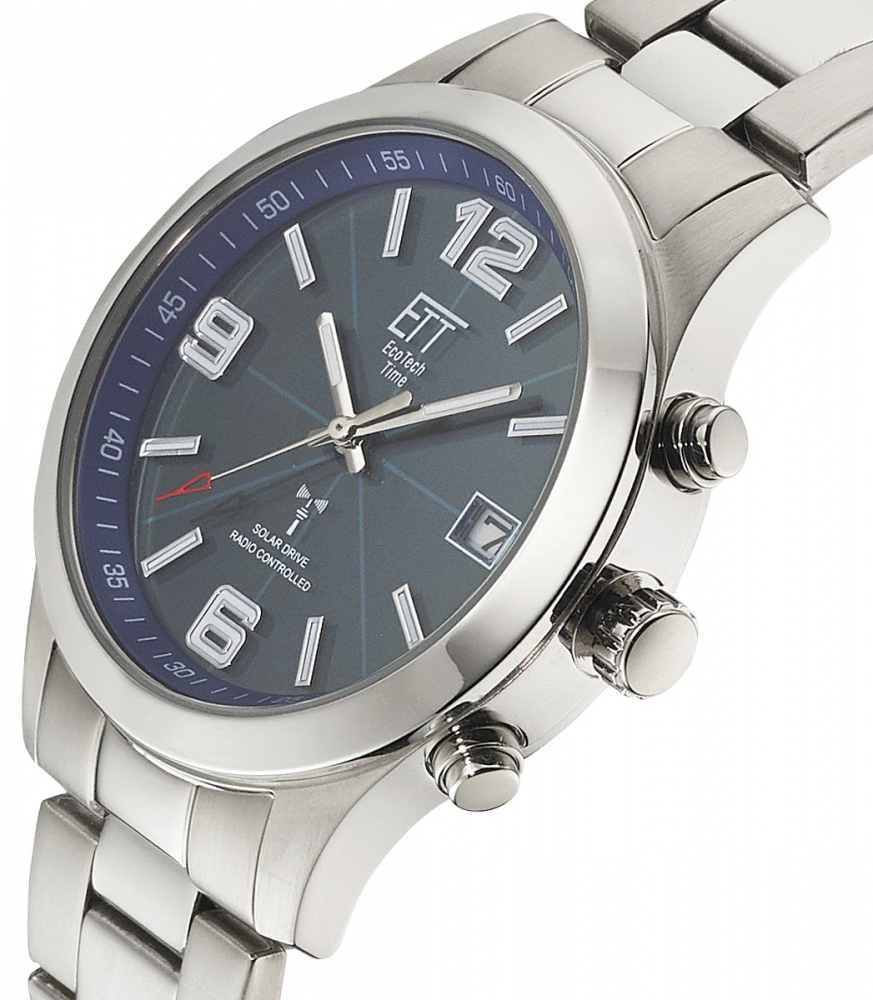 ETT EcoTechTime Herrenuhr Funk-Solar EGS-11485-32M Gobi, Edelstahl, 10ATM