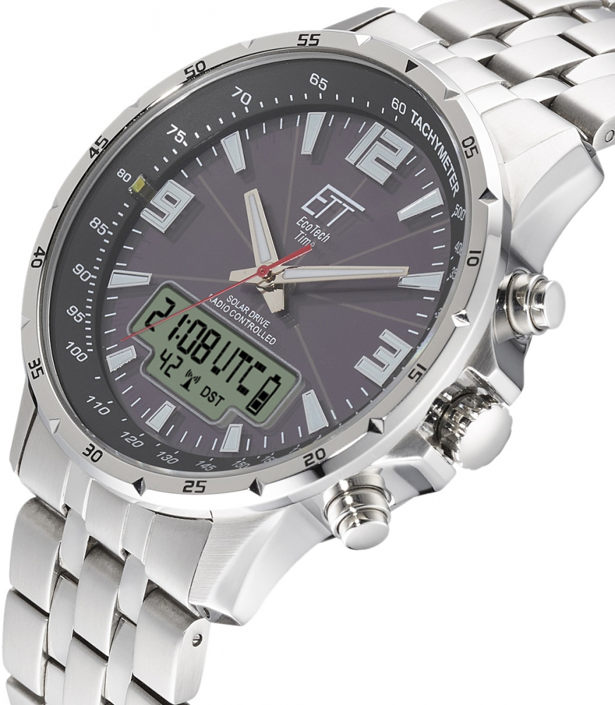 B-Ware ETT EcoTechTime Funk-Solar World Time Professional Arctica EGS-11551-21M Herrenuhr