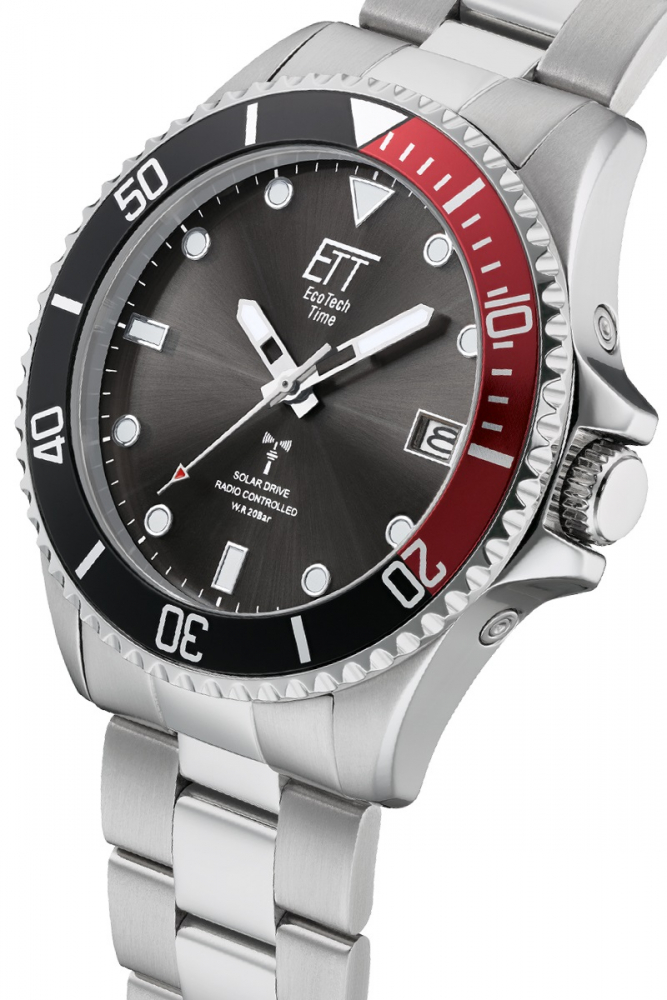 ETT Eco Tech Time Funk-Solar EGS-11604-25M Herren Armbanduhr Taucheruhr 20ATM