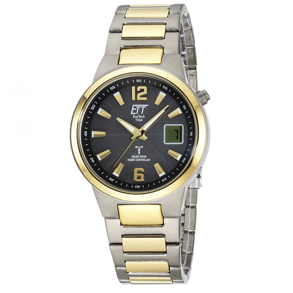 ETT Eco Tech Time Funk-Solar-Titan EGT-11468-21M Herren Armbanduhr bicolor