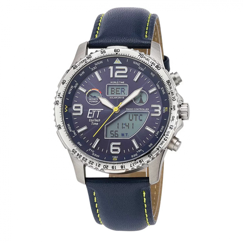 B-Ware ETT EcoTechTime Funk-Solar World Time Professional EGT-11574-31L Titan