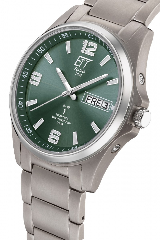 ETT Eco Tech Time Funk-Solar-Titan EGT-11603-81M Herren Armbanduhr, Grün