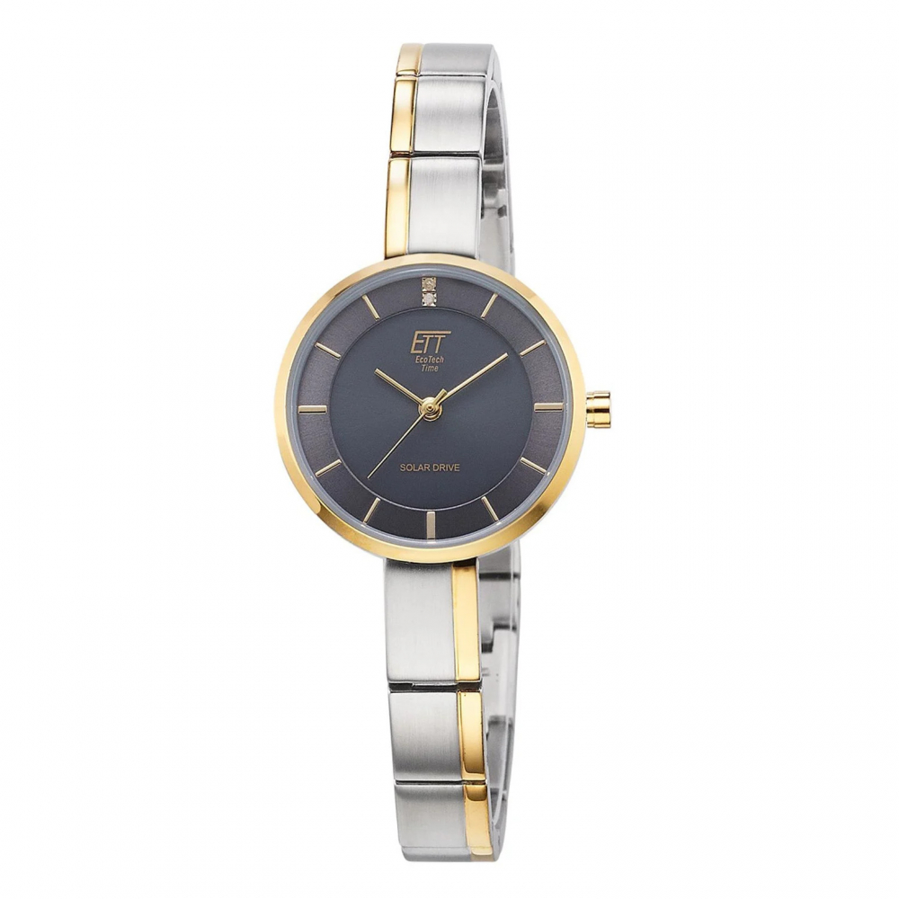 ETT EcoTechTime ELS-12151-52M Diamond Lady Solar Damenuhr, grau