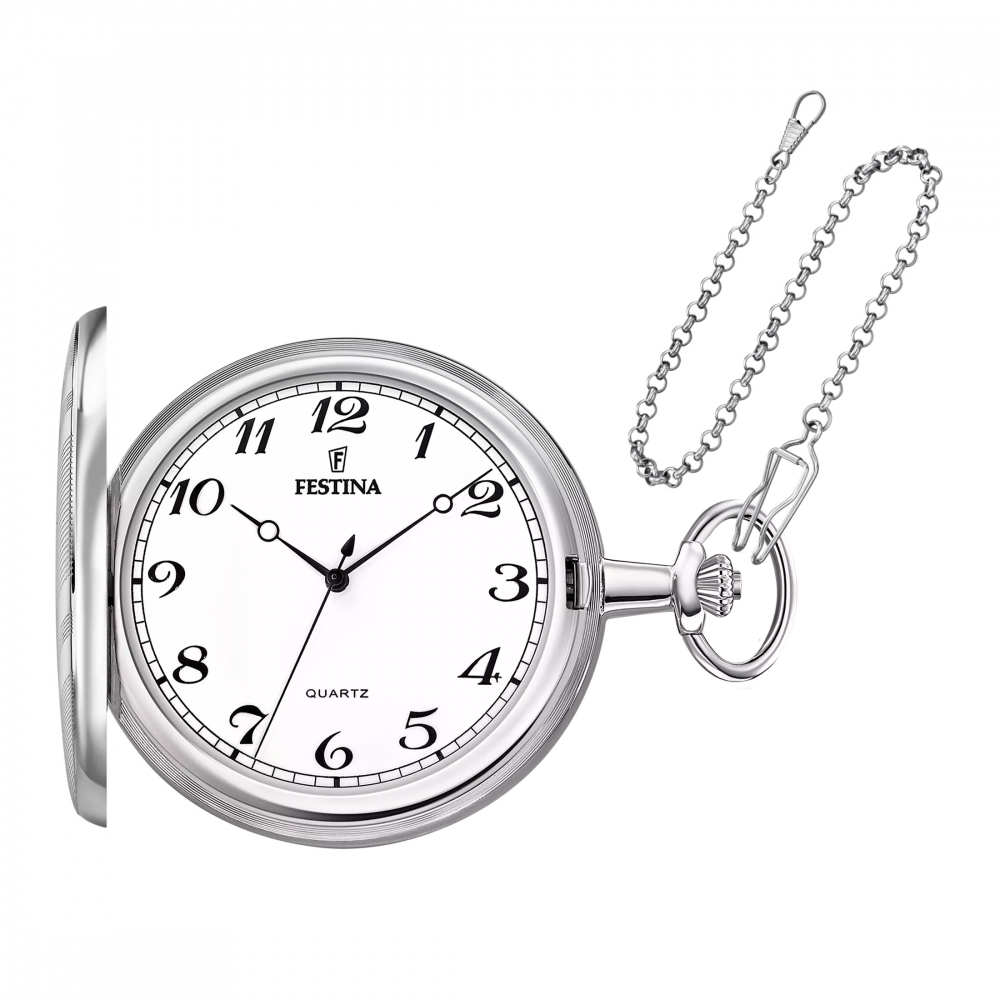 FESTINA F2022-1 Savonette Taschenuhr mit Kette, 49mm