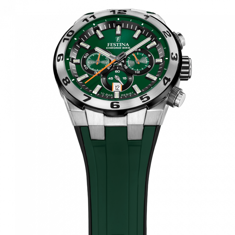 Festina Chronograph F20671-2 Chrono Bike 2024 Gummiband Grün
